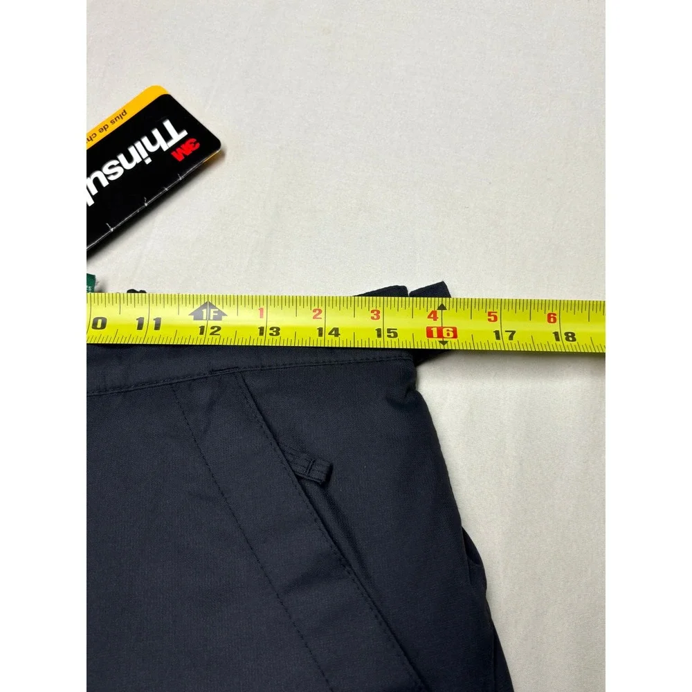 NWT LL Bean Cold Buster Snow Pants Youth 18 Black Insulated Adjustable Ski 30X32